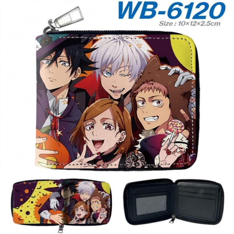 Jujutsu Kaisen Anime color short full zip folding wallet 10x12x2.5cm