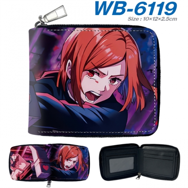 Jujutsu Kaisen Anime color short full zip folding wallet 10x12x2.5cm