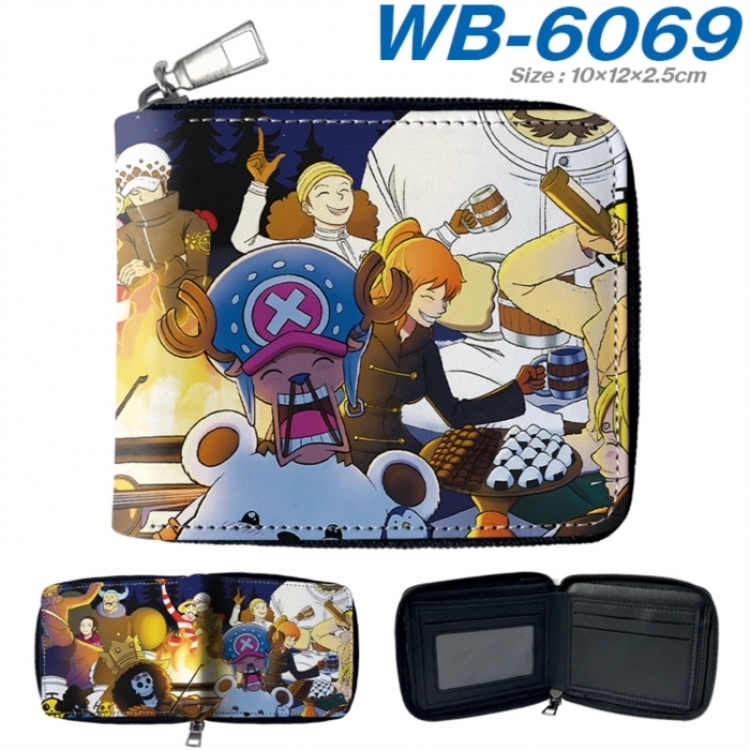One Piece Anime color short full zip folding wallet 10x12x2.5cm