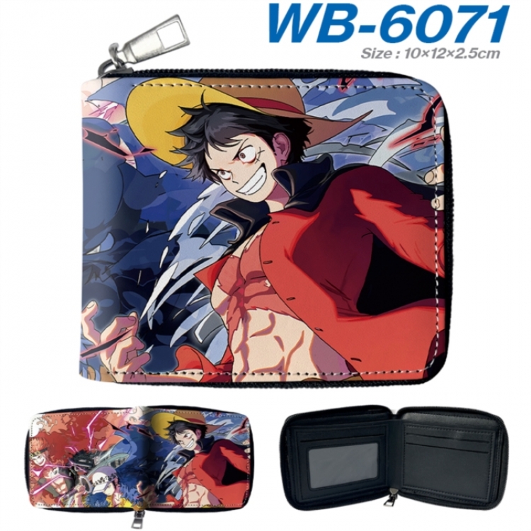 One Piece Anime color short full zip folding wallet 10x12x2.5cm