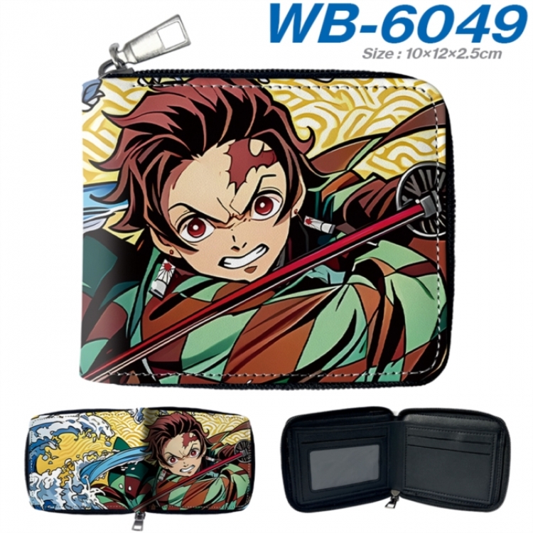 Demon Slayer Kimets Anime color short full zip folding wallet 10x12x2.5cm