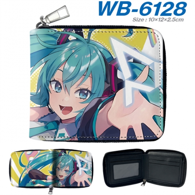 Hatsune Miku Anime color short full zip folding wallet 10x12x2.5cm