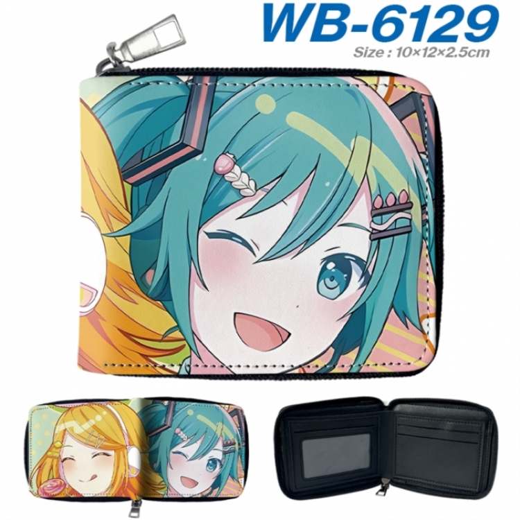 Hatsune Miku Anime color short full zip folding wallet 10x12x2.5cm