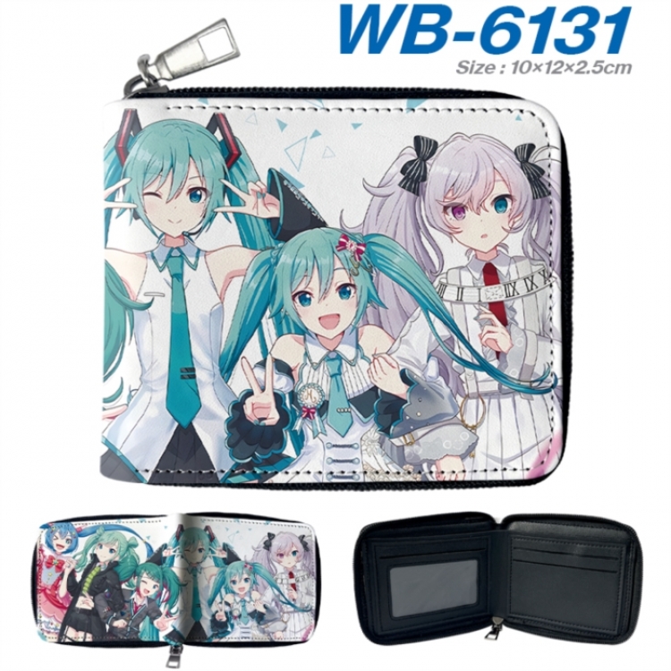 Hatsune Miku Anime color short full zip folding wallet 10x12x2.5cm