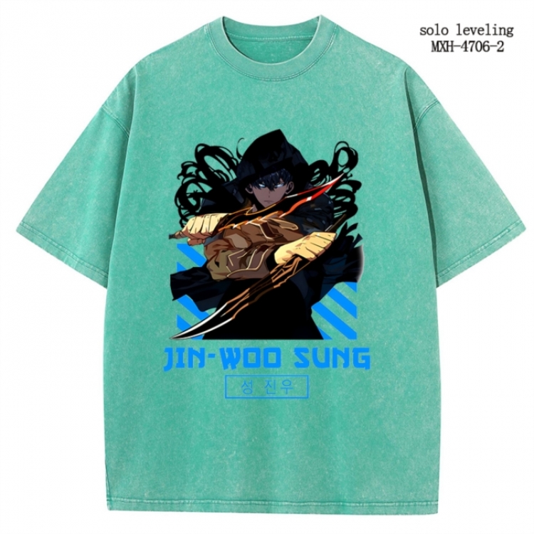 Solo Leveling:Arise Anime peripheral pure cotton washed and worn T-shirt from S to 4XL