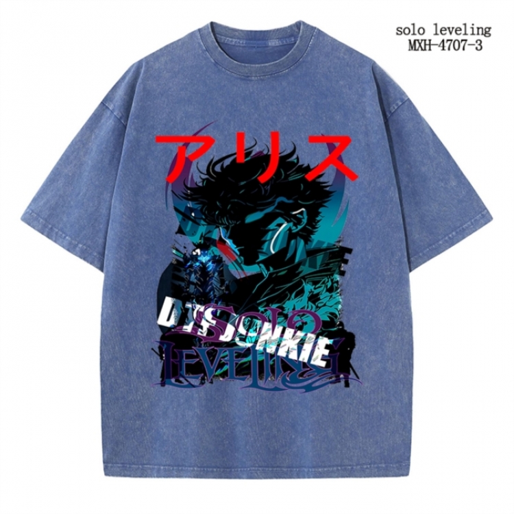 Solo Leveling:Arise Anime peripheral pure cotton washed and worn T-shirt from S to 4XL