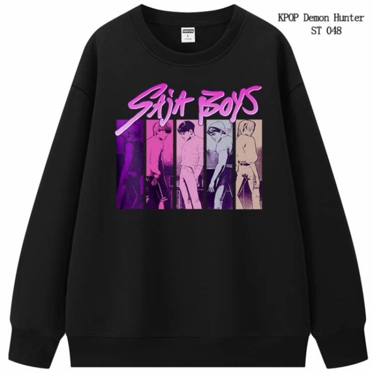 K-Pop Demon Hunters anime merchandise thick cotton round neck hoodie from S to 3XL