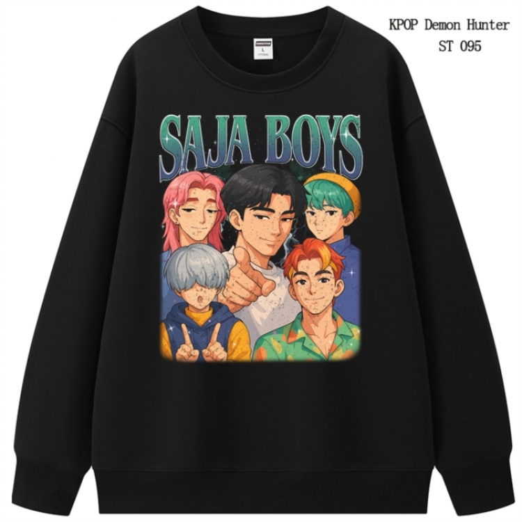K-Pop Demon Hunters anime merchandise thick cotton round neck hoodie from S to 3XL