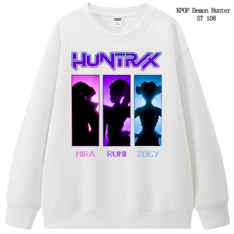 K-Pop Demon Hunters anime merchandise thick cotton round neck hoodie from S to 3XL
