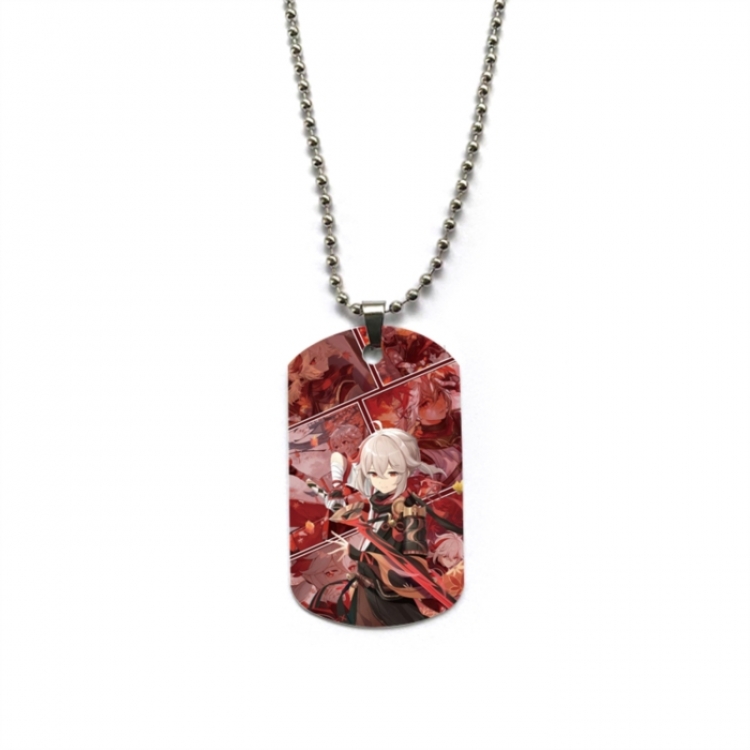 Genshin Impact Anime double-sided full color printed military brand necklace price for 5 pcs