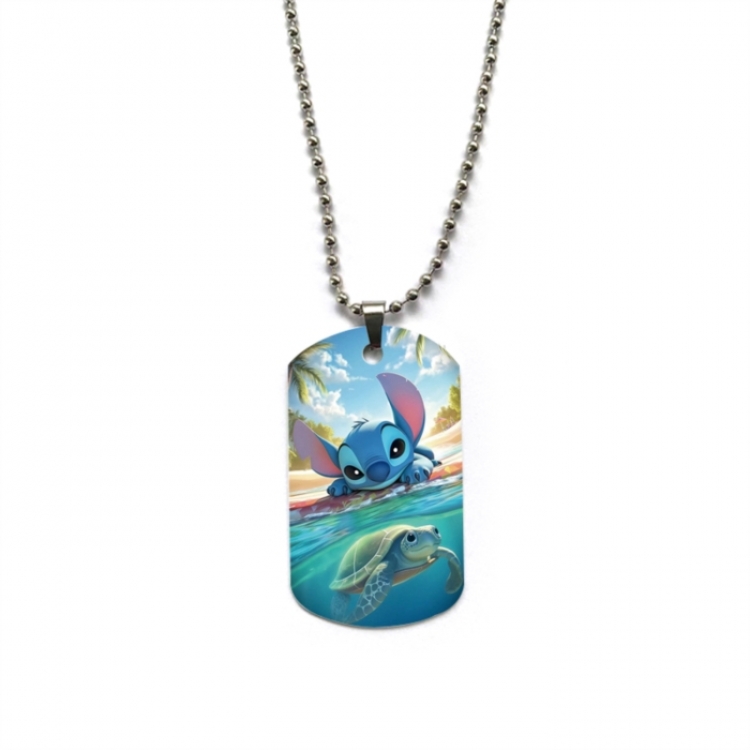 Lilo & Stitch Anime double-sided full color printed military brand necklace price for 5 pcs