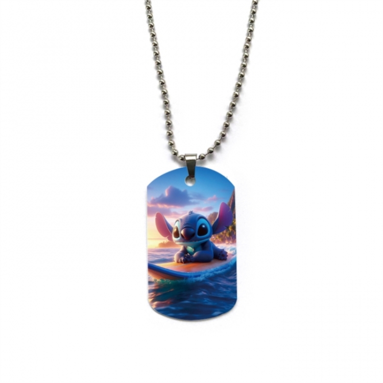 Lilo & Stitch Anime double-sided full color printed military brand necklace price for 5 pcs