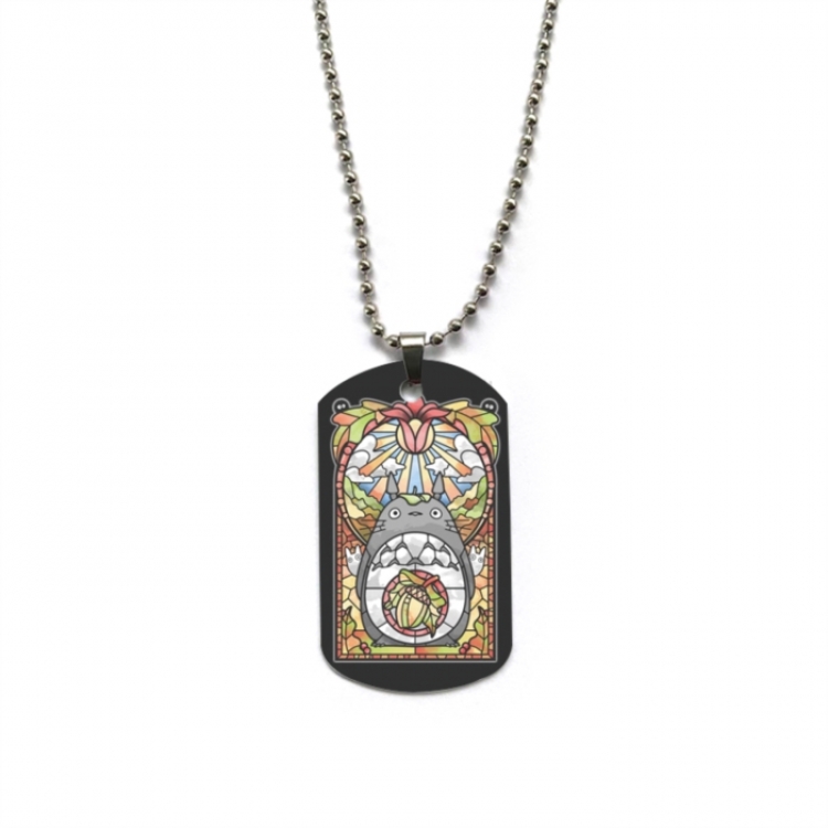 TOTORO Anime double-sided full color printed military brand necklace price for 5 pcs