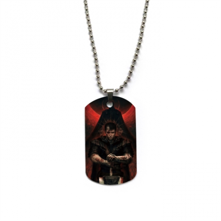 Berserk Anime double-sided full color printed military brand necklace price for 5 pcs