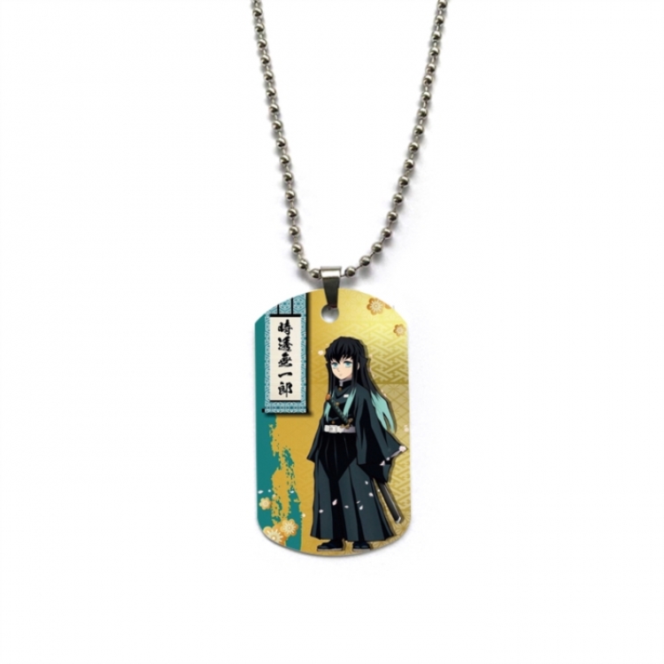 Demon Slayer Kimets Anime double-sided full color printed military brand necklace price for 5 pcs
