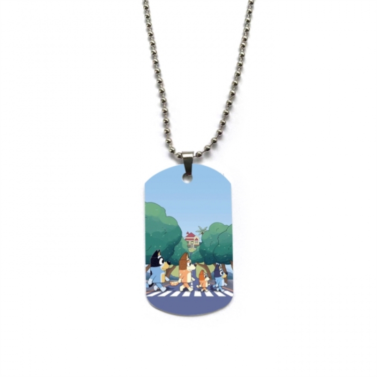 Bluey Anime double-sided full color printed military brand necklace price for 5 pcs
