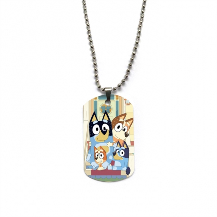 Bluey Anime double-sided full color printed military brand necklace price for 5 pcs