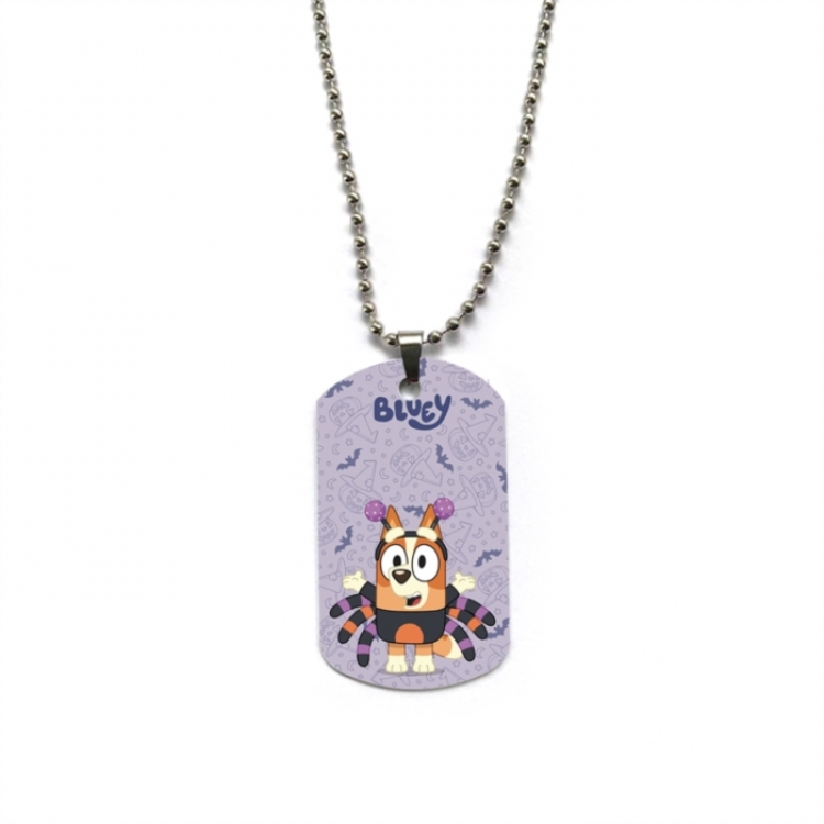 Bluey Anime double-sided full color printed military brand necklace price for 5 pcs