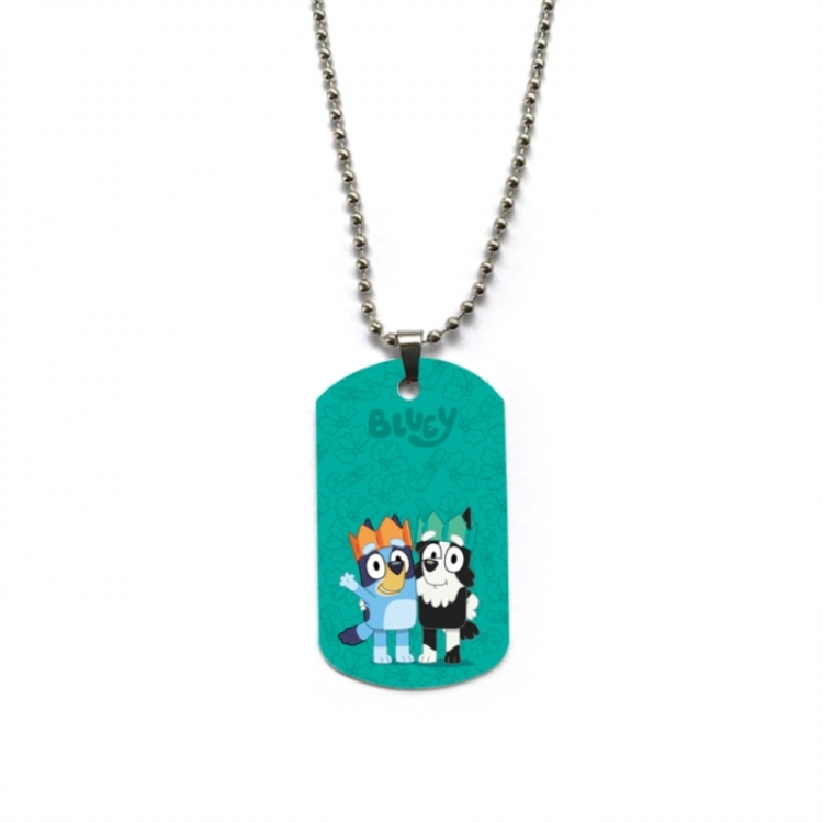 Bluey Anime double-sided full color printed military brand necklace price for 5 pcs