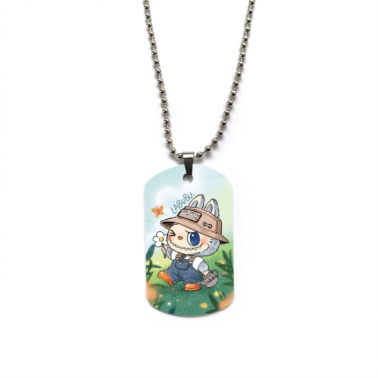 Labubu Anime double-sided full color printed military brand necklace price for 5 pcs