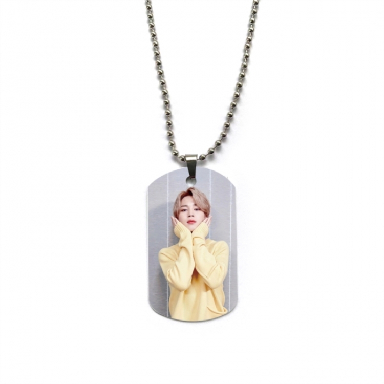 BTS Anime double-sided full color printed military brand necklace price for 5 pcs