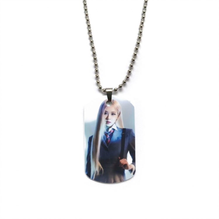 BLACK PINK Anime double-sided full color printed military brand necklace price for 5 pcs