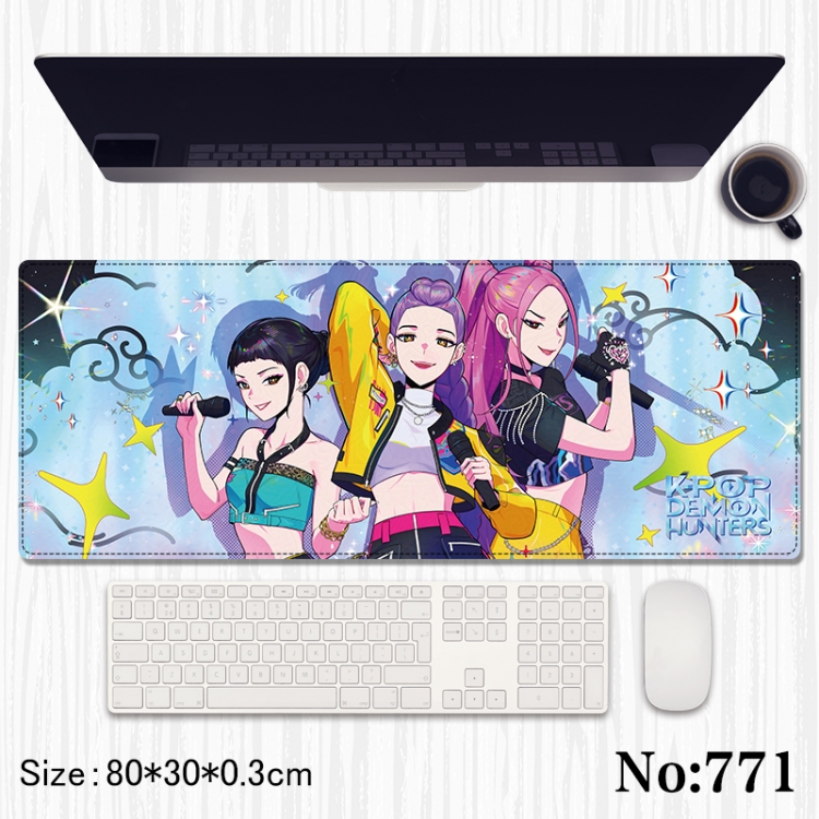 K-Pop Demon Hunters Anime peripheral computer mouse pad office desk pad multifunctional pad 80X30X0.3cm
