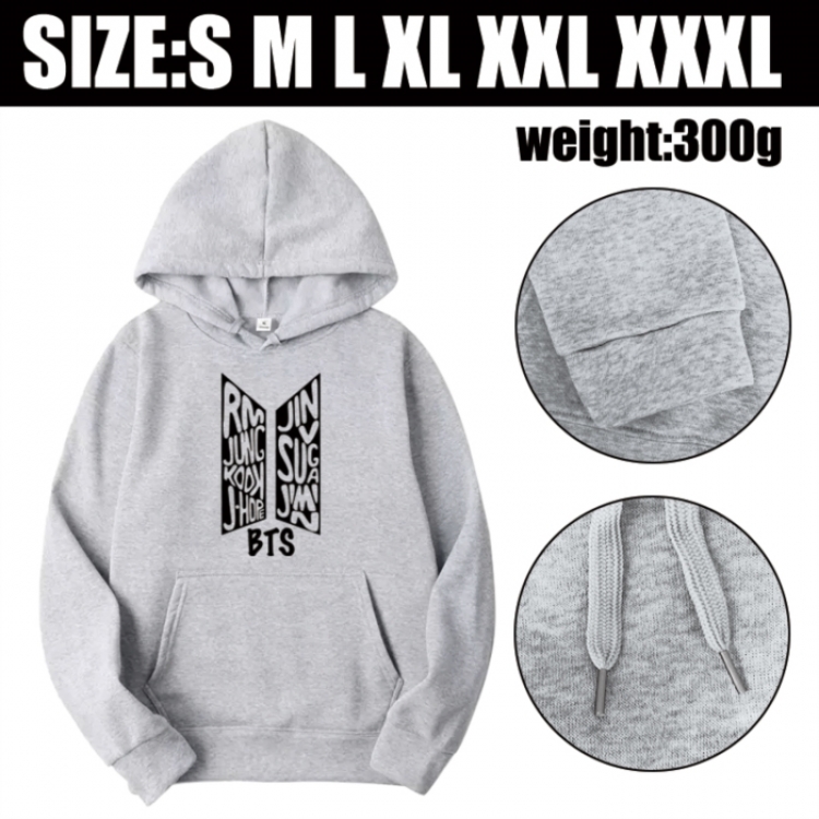 BTS Anime printed hooded sweatshirt top from S to 3XL