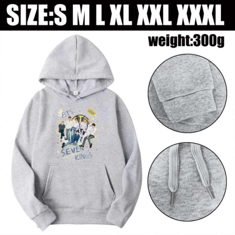 BTS Anime printed hooded sweatshirt top from S to 3XL