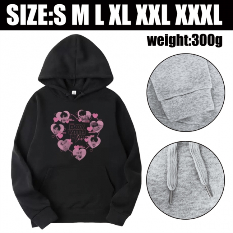 BTS Anime printed hooded sweatshirt top from S to 3XL