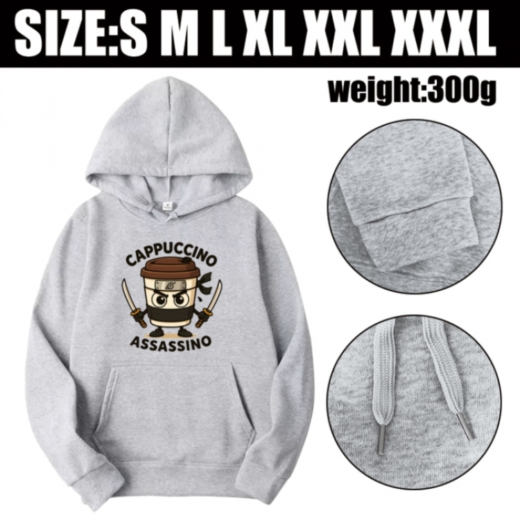 Italian-Brainrot Anime printed hooded sweatshirt top from S to 3XL