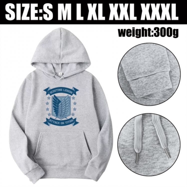 Shingeki no Kyojin Anime printed hooded sweatshirt top from S to 3XL