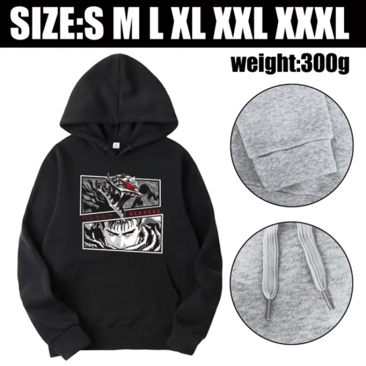 Berserk Anime printed hooded sweatshirt top from S to 3XL