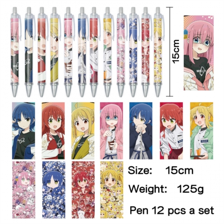 BOCCHI THE ROCK! Anime peripheral student color picture ballpoint pen neutral pen 15cm a set of 12