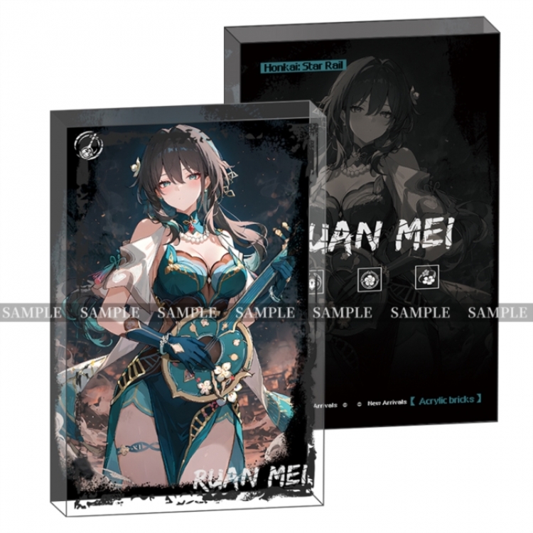 Honkai：Star Rail Anime game acrylic card brick desktop decoration 8X12X1.2cm