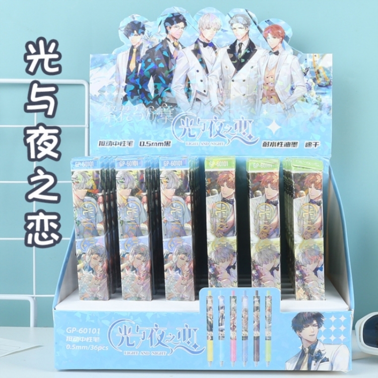 Light and Night  Aromatherapy Edition Boxed Student Cartoon Pen Exam Black Neutral Pen 0.5mm a set of 36