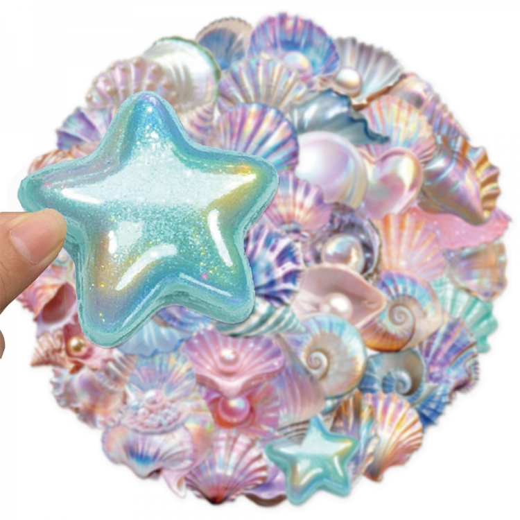 Laser shell Doodle stickers Waterproof stickers a set of 50 price for 5 sets