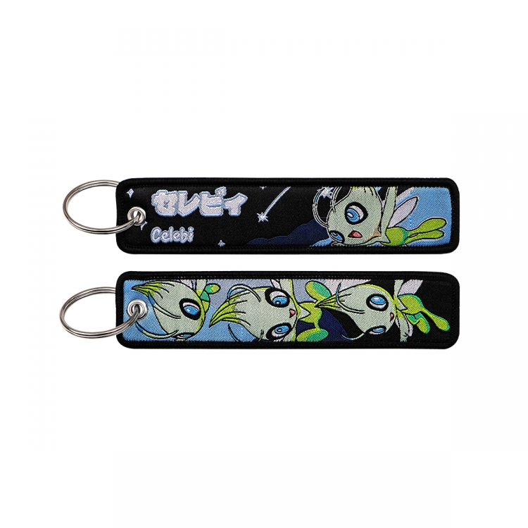 Pokemon Double sided color woven label keychain with thickened hanging rope 13x3cm 10G price for 5 pcs