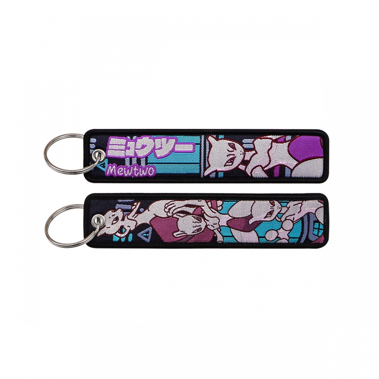 Pokemon Double sided color woven label keychain with thickened hanging rope 13x3cm 10G price for 5 pcs