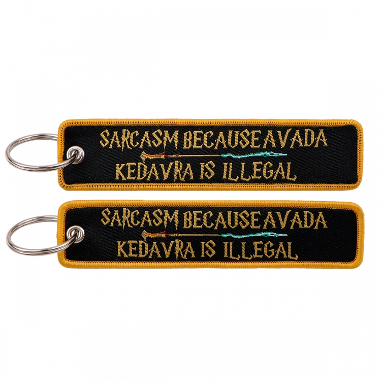 Letter Double sided color woven label keychain with thickened hanging rope 13x3cm 10G price for 5 pcs