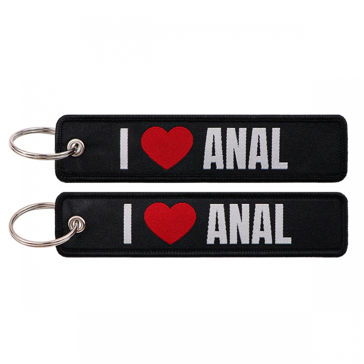 Letter Double sided color woven label keychain with thickened hanging rope 13x3cm 10G price for 5 pcs