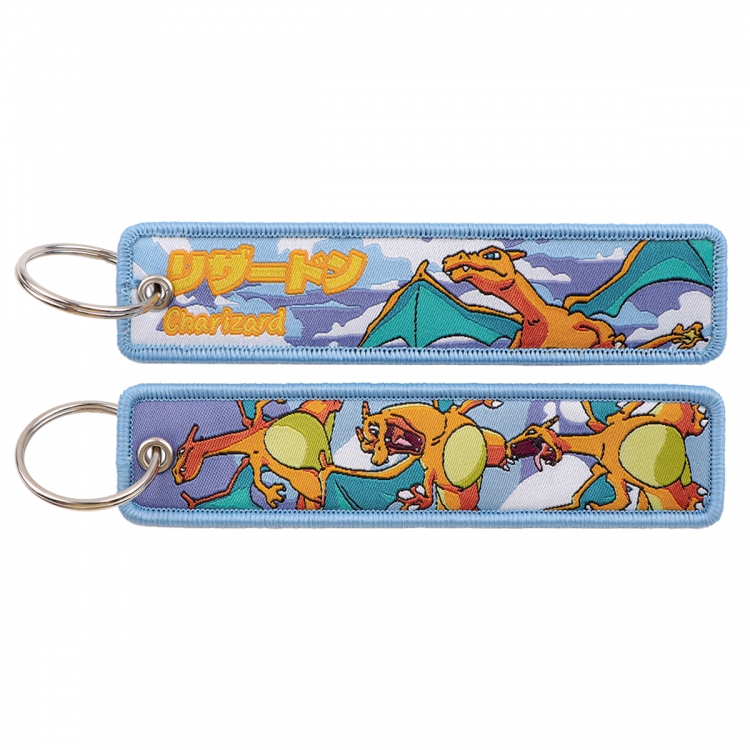 Pokemon Double sided color woven label keychain with thickened hanging rope 13x3cm 10G price for 5 pcs