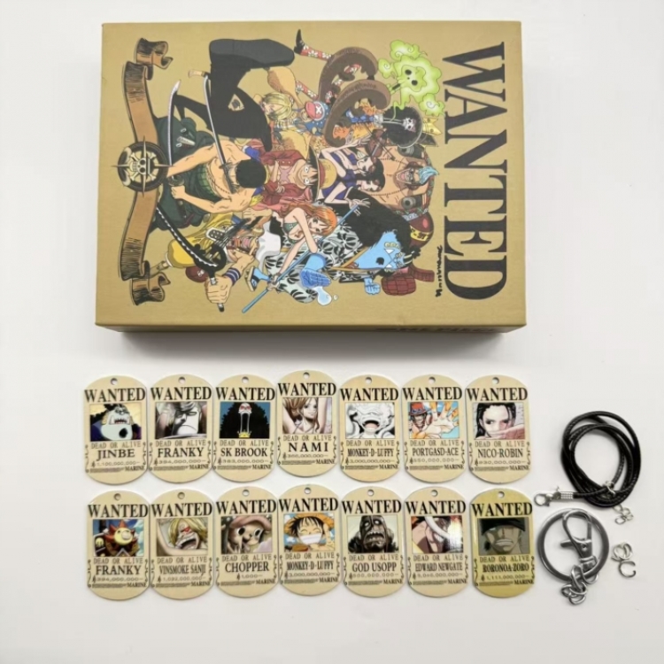 One Piece Anime peripheral necklace keychain box set a set of 14 style A