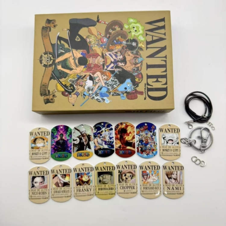 One Piece Anime peripheral necklace keychain box set a set of 14 style B