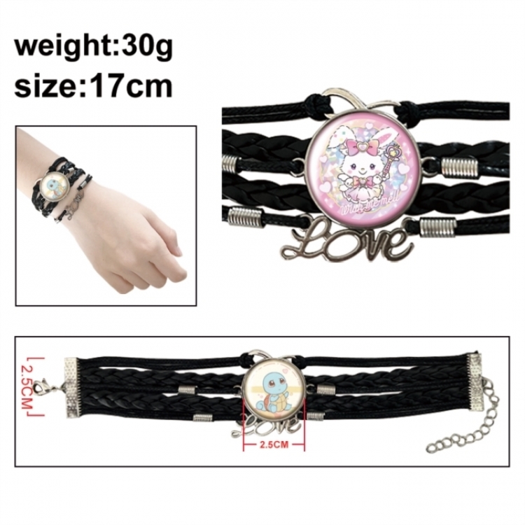 Sanrio Anime bracelet multi-layer leather gemstone bracelet price for 5 pcs
