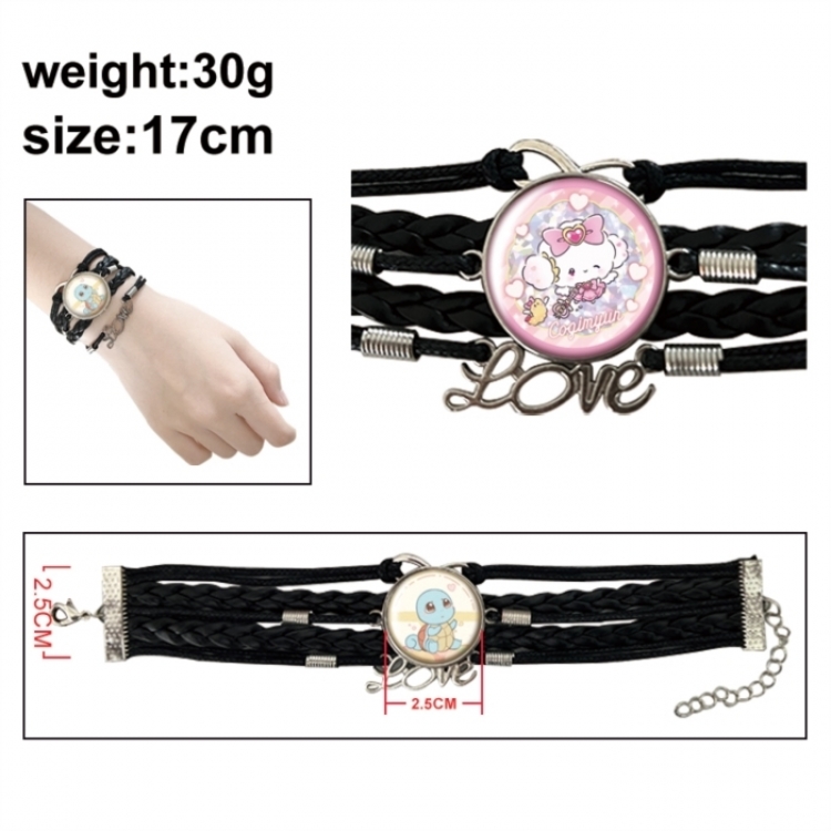 Sanrio Anime bracelet multi-layer leather gemstone bracelet price for 5 pcs