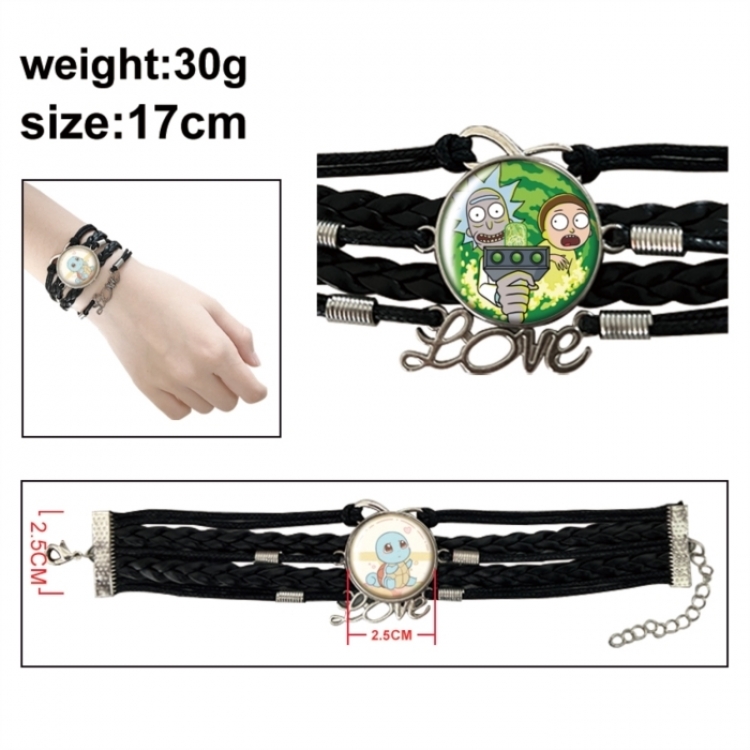 Rick and Morty Anime bracelet multi-layer leather gemstone bracelet price for 5 pcs