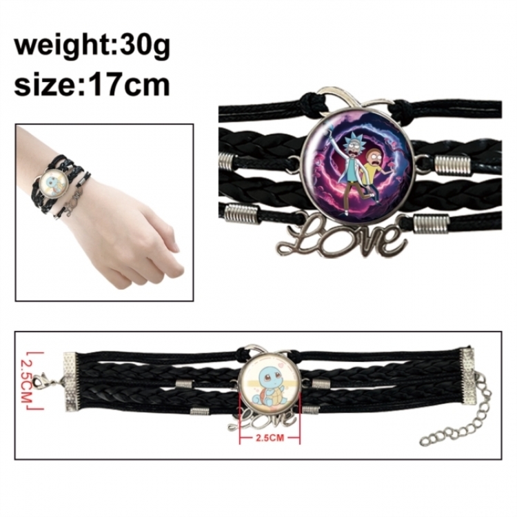 Rick and Morty Anime bracelet multi-layer leather gemstone bracelet price for 5 pcs