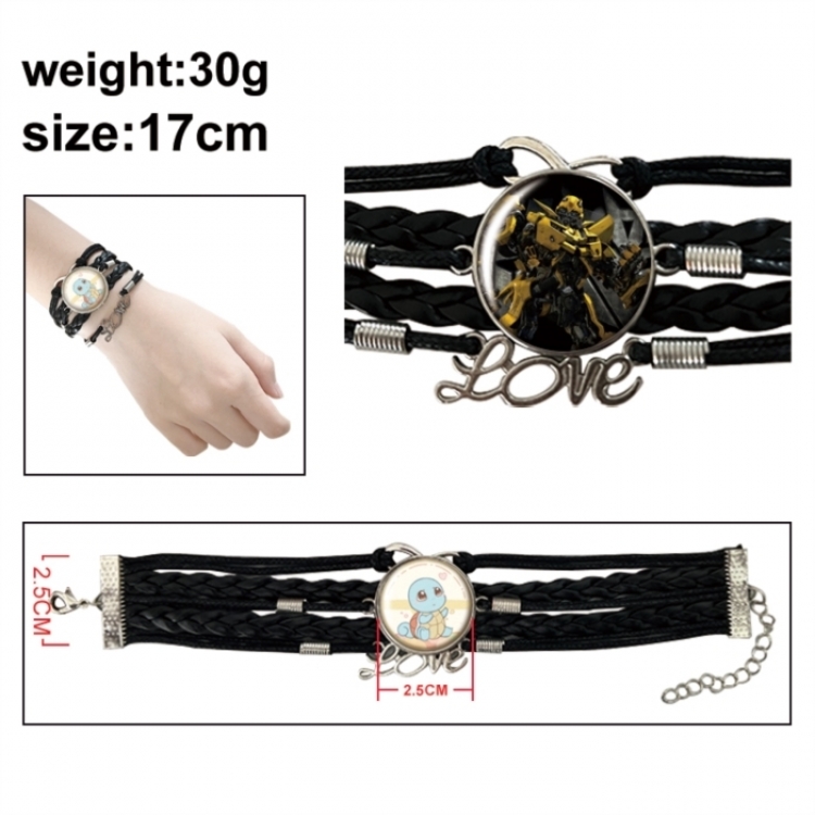 Transformers Anime bracelet multi-layer leather gemstone bracelet price for 5 pcs