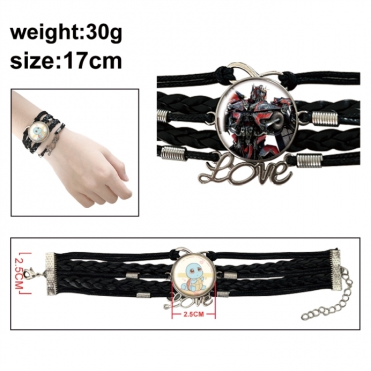 Transformers Anime bracelet multi-layer leather gemstone bracelet price for 5 pcs